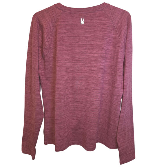 Spyder Active Shirt Long Sleeve Tee Womens Sz XL Red Heather Athletic - Picture 5 of 14